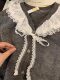 Baby Doll Collar Sweater for Women, Spring and Autumn, Lazy, Cute, Sweet, Lace V-Neck Knitted Cardigan, Japanese Style, Gentle Top