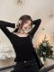 Beautiful Lace Square-Neck Base Shirt for Women, Suitable for Spring, Autumn, and Winter, Slim Fit, Pure and Desirable, Petite Size, Color-Blocking Inner Layer Top, Sweater for Women