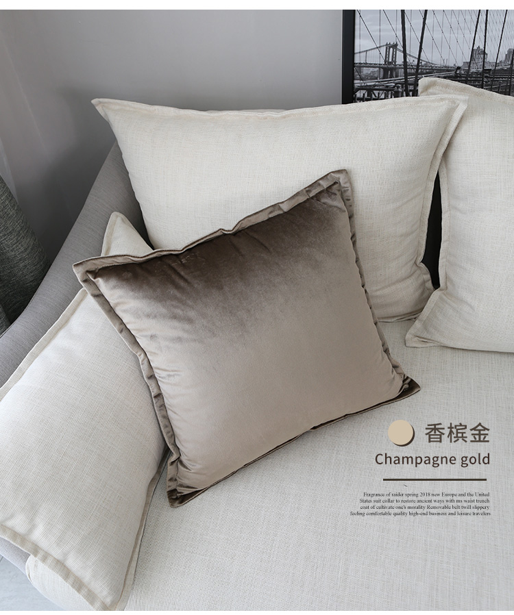 Four Seasons nhung màu đơn giản nhung gối đệm sofa giường đệm tựa lưng đệm bộ mã lớn có thể được tùy chỉnh - Trở lại đệm / Bolsters gối sofa