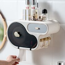 Punch-free toilet tissue box waterproof toilet paper roll paper box toilet storage bathroom rack wall hanging