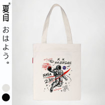  Natsume printed canvas bag Shopping bag Japanese tote bag boys tide brand shoulder bag handbag