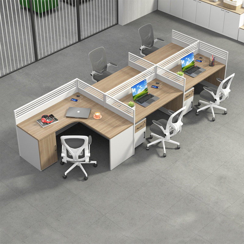 Financial desk chair combination minimalist modern office table staff table staff 4-four-place 6-6 station-Taobao