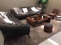 Sequel furniture North American black walnut modern Italian minimal sofa tea table and chair full original