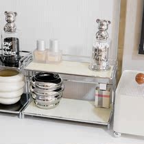 Modern light luxury acrylic desktop rack wrought iron double-layer skin care products perfume storage rack dresser finishing rack