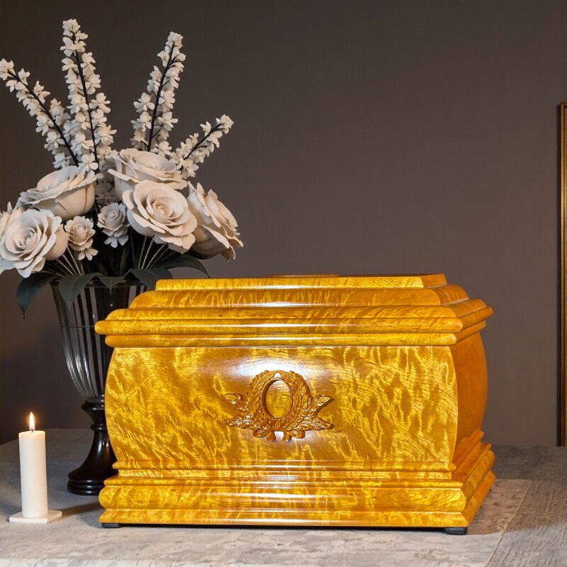 Gray Urn, Ancient Urn, Bone Fire Box, Solid Wood Golden Silk Nanmu Wood Urn, Coffin, Peace in the Afterlife, Cemetery Funeral Supplies Gray Urn, Ancient Urn, Bone Fire Box, Solid Wood Golden Silk Nanmu Wood Urn, Coffin, Peace in the Afterlife, Cemetery Funeral Supplies