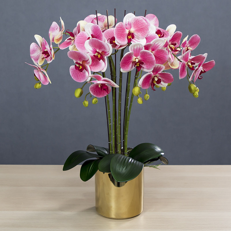 PU hands simulation flower orchid decoration fake flower set home high-end living room placed potted TV cabinet