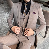 CG1905 Трех частный набор верблюда (костюм + брюки + жилет)