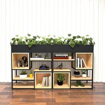 Iron flower rack storage rack living room floor simple modern green low flower trough partition screen bookshelf solid wood partition