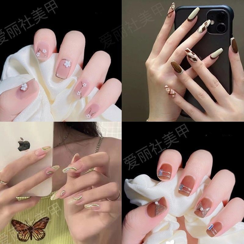 Wearing a medecal patch length and hand false nail patch detachable new butterfly junction nail finished product