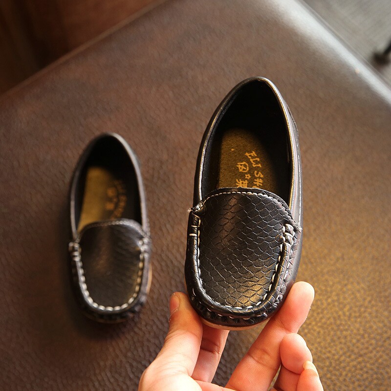 2022 spring and summer new flower girl performance shoes soft bottom PU leather student children boy leather shoes dress small white shoes trend