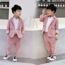 Boy suit suit suit childrens suit handsome little suit boy flower girl dress male host piano performance costume