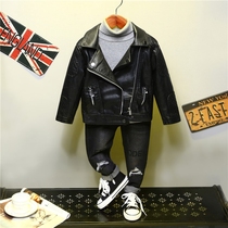 Boys spring leather clothing new 2-6-12 years old boy baby leather jacket locomotive clothing foreign spring and autumn coat tide