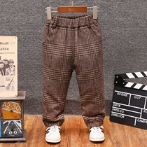 Baby tide children casual cotton pants boys trousers winter thick pants 2021 new boys fashion plus cotton pants