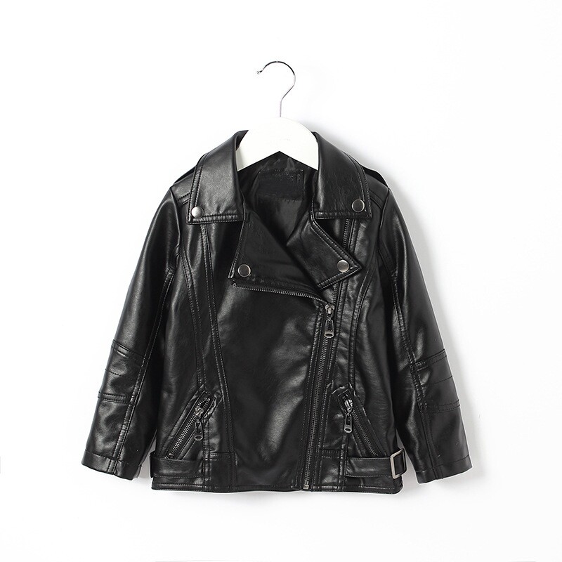 Korean version of children's leather jacket boy jacket fashion top children's spring jacket new big boy foreign style motorcycle suit