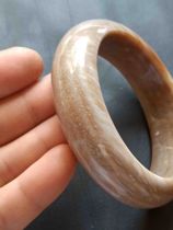 Silver Wave 58 Ring Burmese Wooden Jade Tree Fossil Bracelet SZ37# (Shan Xiqi Gallery)