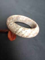 (Shan Xiqi Gallery) 55 circle iron knife wood two annual rings Burmese lignified jade tree fossil bracelet summer SZ18