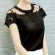 莎 2018 áo voan mới phiên bản Hàn Quốc của áo sơ mi ren đáy rỗng có áo thun ngắn tay sơ mi nữ