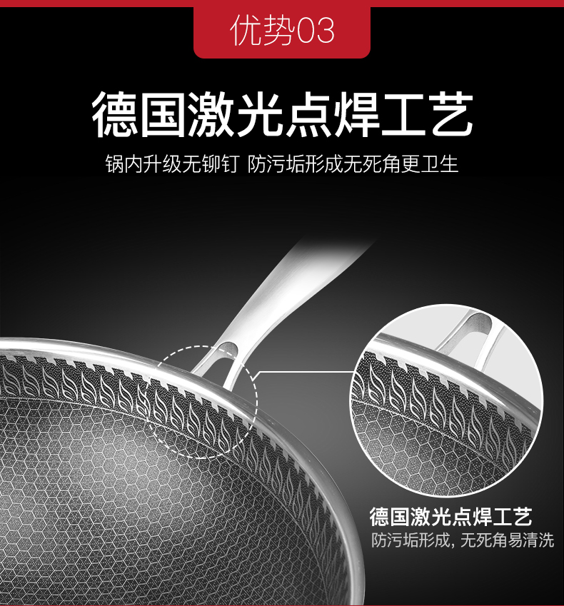 Chảo chống dính nhà chảo chảo inox 304 chảo 1-4 người áp dụng bếp gas cảm ứng phổ 32cm khay đựng gia vị