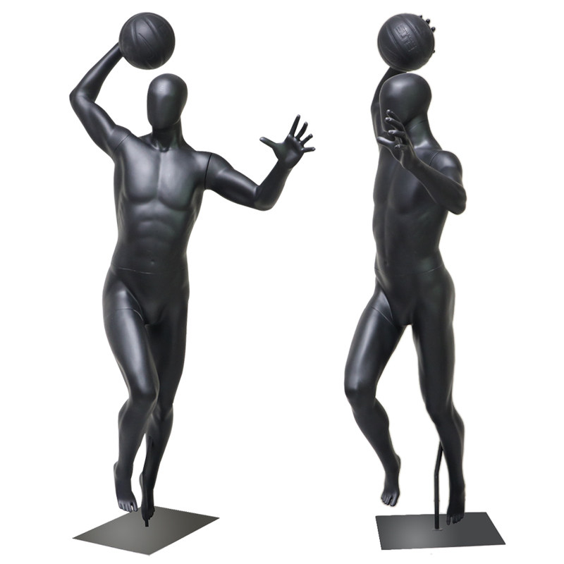 Clothing Shop Model Stainless Steel Base Plastic Buttoned Ball Basketball Model Props Glass Fiber Myoflesh Male Display Fake