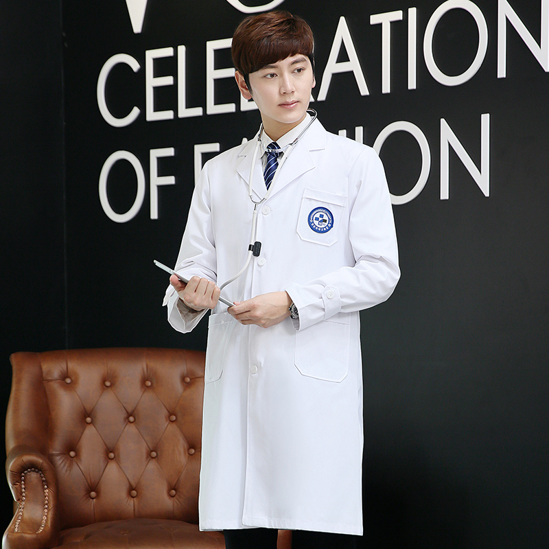 Landivin mới Hàn Quốc phiên bản của lớn màu trắng dài tay áo dITES ngắn tay bác sĩ của quần áo làm việc y tá quần áo phụ nữ thẩm mỹ viện