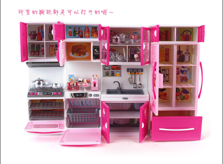 Hellokitty Pink Hello Kitty Simulation Kitchen Set Bộ đồ chơi sinh nhật cô gái lãng mạn đồ chơi cho bé 1 tuổi