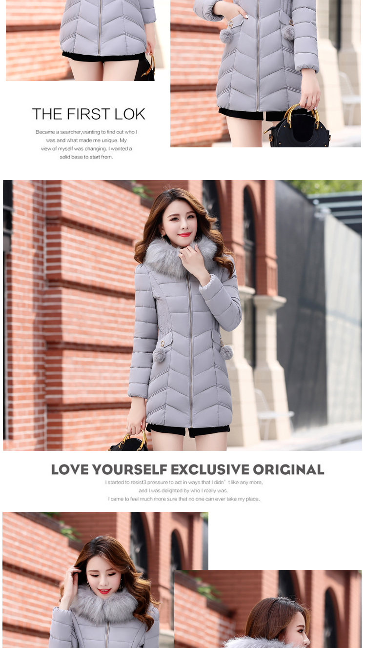 Bộ đồ cotton mới cho nữ dài Phần phiên bản Hàn Quốc của áo khoác giảm béo mỏng cho phụ nữ giải phóng mặt bằng chống mùa phục vụ đặc biệt áo phao nữ lông vũ