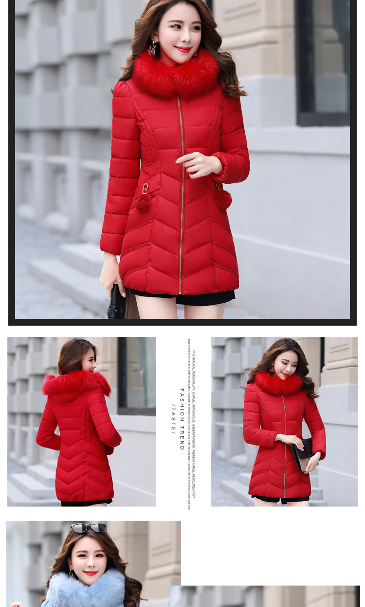 Bộ đồ cotton mới cho nữ dài Phần phiên bản Hàn Quốc của áo khoác giảm béo mỏng cho phụ nữ giải phóng mặt bằng chống mùa phục vụ đặc biệt áo phao nữ lông vũ