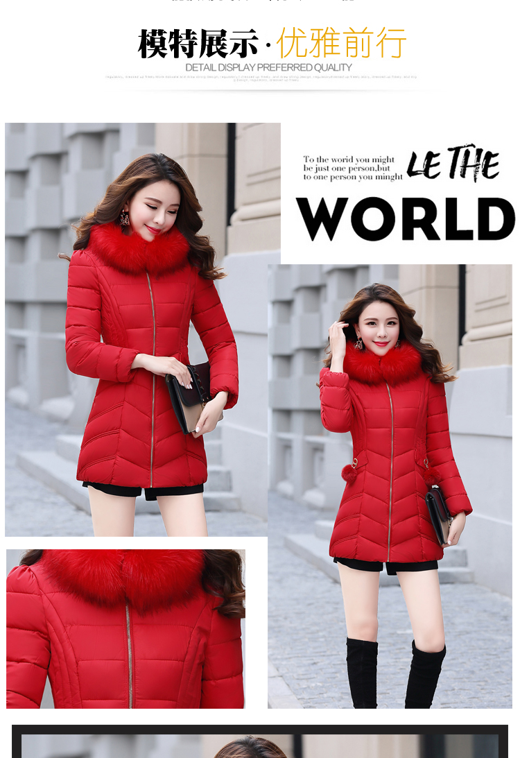 Bộ đồ cotton mới cho nữ dài Phần phiên bản Hàn Quốc của áo khoác giảm béo mỏng cho phụ nữ giải phóng mặt bằng chống mùa phục vụ đặc biệt áo phao nữ lông vũ