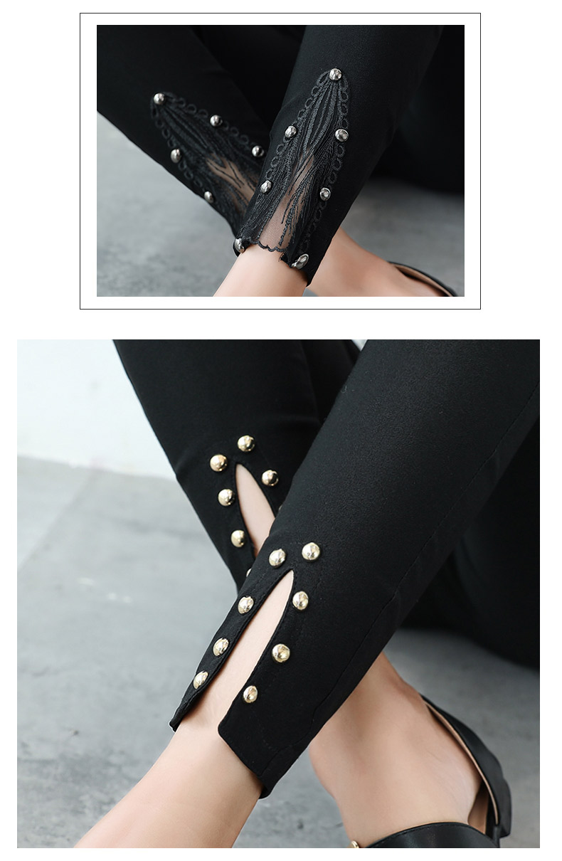 Quần legging nữ chất béo phần mỏng cộng với phân bón XL 200 pounds bên ngoài mặc quần bút chì quần nữ mùa thu chân đen quần sooc đùi