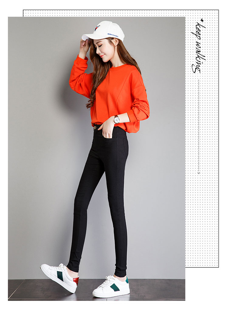 Eo cao cộng với phân bón Quần legging nữ XL chất béo mm2017 mới mặc mùa thu cộng với nhung dày chất béo chị 200 kg quần ôm đen