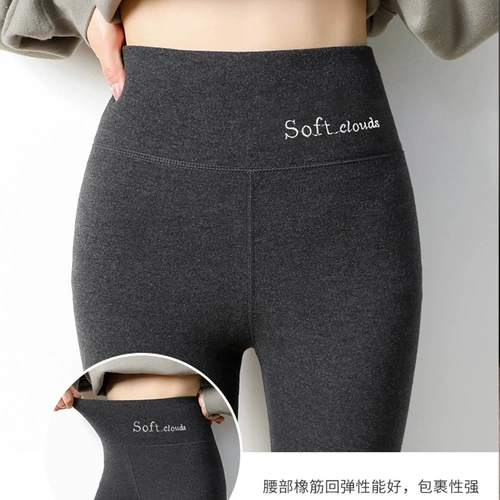 Бархатные удерживающие тепло штаны, тонкое термобелье, леггинсы, в обтяжку, большой размер