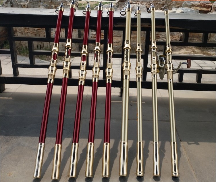 Big fabric sea pole set fishing pole throw pole pole combined fishing rod 2 1 m 2 4 sea pole fishing rod