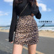 Leopard print skirt, hip-covering skirt, women's 2024 spring and autumn high-waisted light luxury fashionable skirt, a-line short skirt, trendy skirt