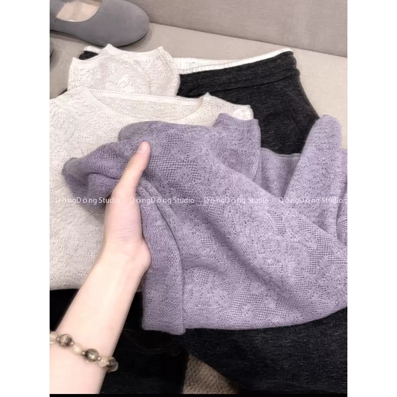 Island Vacation/Must-Have for New Fans! Round Neck Pullover Knit Top [Length 59cm, Bust 112cm] 24025