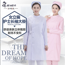 Jieweiyi nurse suit long-sleeved thickened female doctor white coat winter pharmacy oral beauty slim-fitting overalls