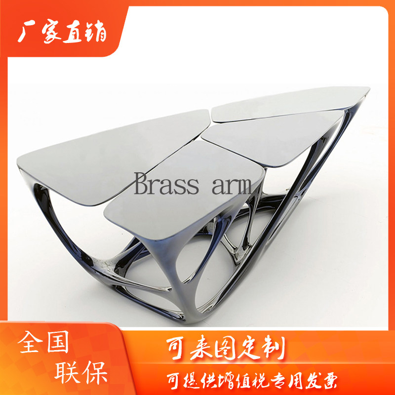 Nordic triangle hollow coffee table net red special-shaped hospitality tea table hotel size apartment living room art creative furniture