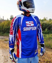 American SIMPSON Simpson Retro Motolocomotive Riding Suit Breathable Speed Dry T-shirt Long Sleeve Slip Tire