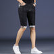 Denim shorts men's trendy 5-point pants Korean style trendy slim summer thin mid-pants black casual men's pants 5-points