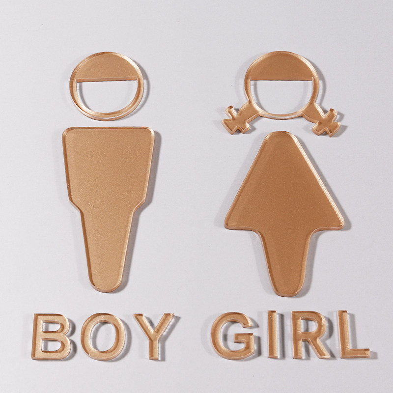 Creative dressing room prompt sign toilet men and women toilet bathroom sign WC sign sticker three-dimensional sign