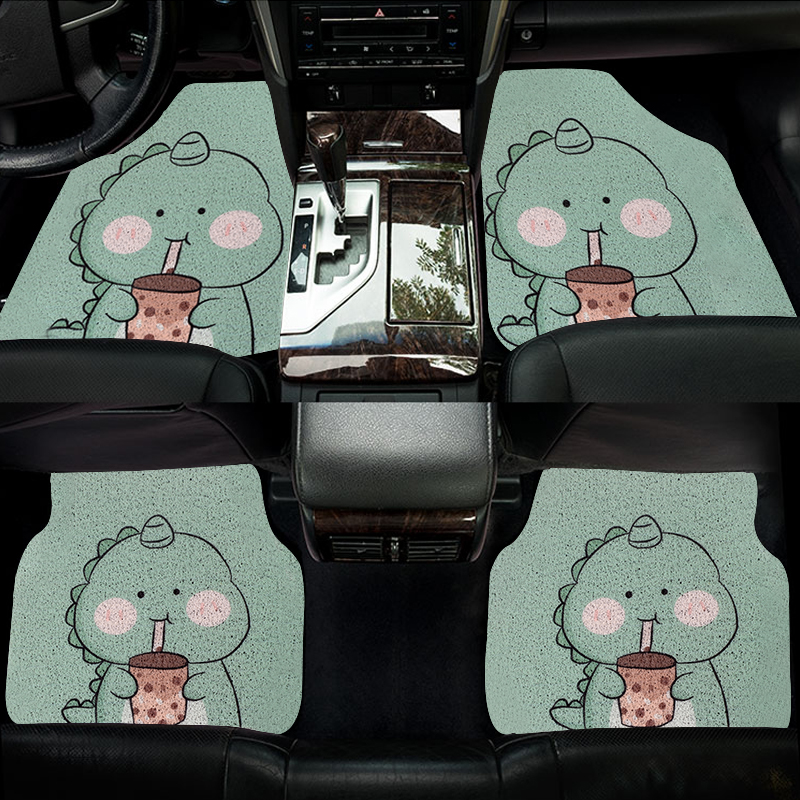 Cute car mat carpet single piece ladies car inside the main driving silk hoop pedal mat universal easy to clean car mat