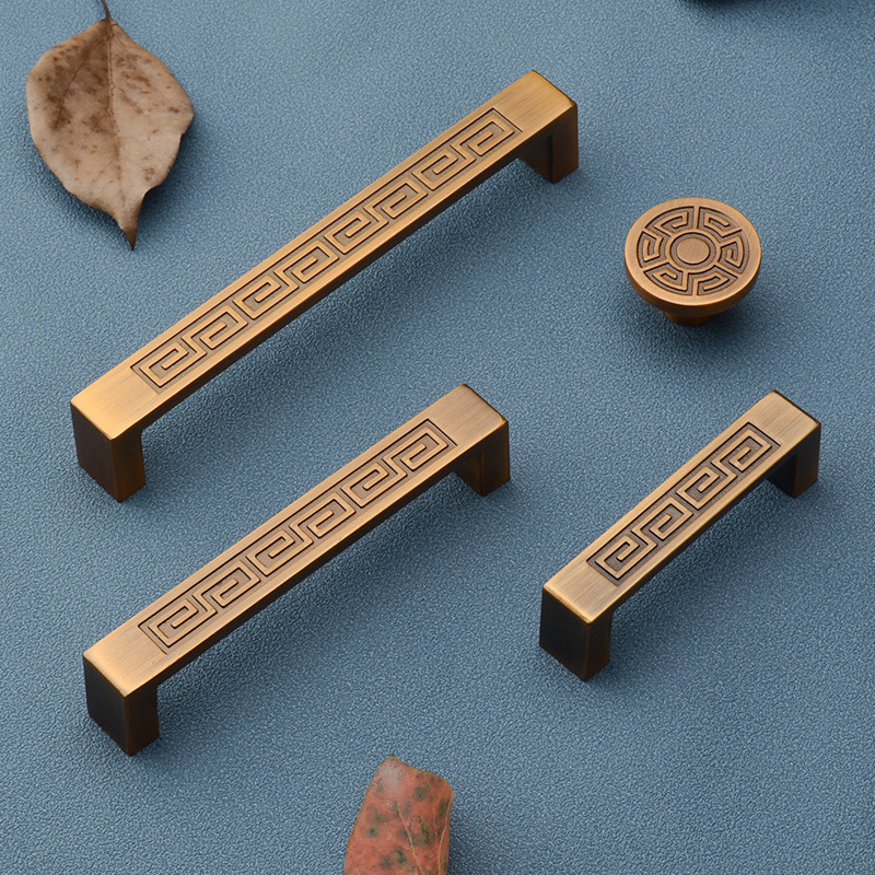 New Chinese Drawer Single Grain Retro Solid Handle Overall Cupboard Bookcase Thickening Antique Lavish Fancy Dress Upscale Small Handle