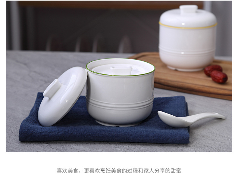 Creative ceramic tableware water stew Japanese household contracted small egg congee stew soup bowl steaming water small containers