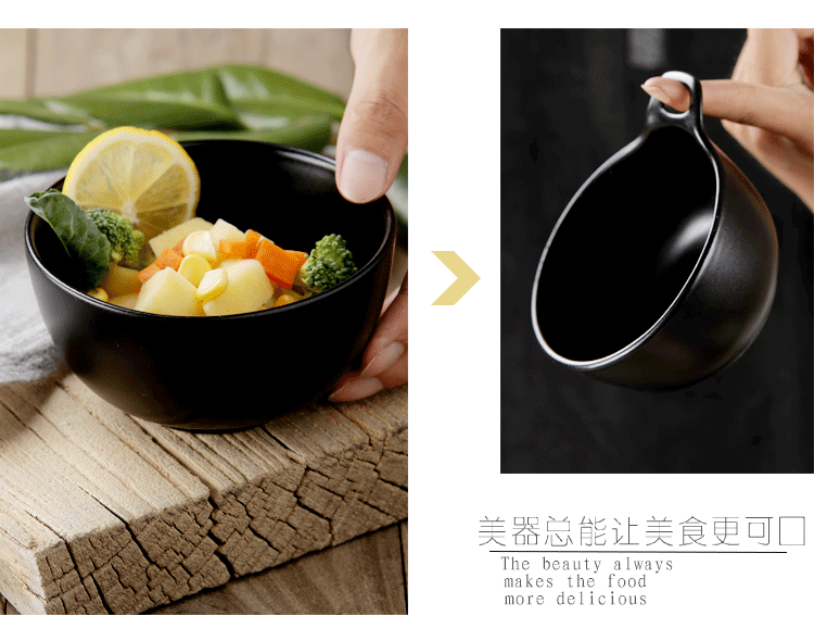 The Nordic household jobs ceramic bowl marca dragon porringer household porridge breakfast cereal monaural bowl bowl of noodles bowl