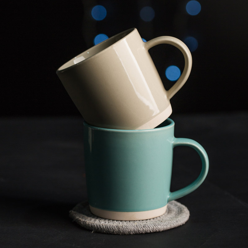 European simple ceramic cup new tide mark cup high - capacity household glass coffee cup cup move