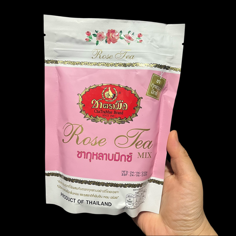 Thai Rose Tea, a Thai Specialty, Pink Milk Tea, Baking Ingredient, Mixed Rose Tea, 150 Grams