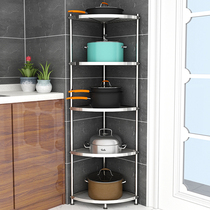304 stainless steel kitchen corner shelf Triangle corner storage rack Pot shelf pot rack Multi-layer floor