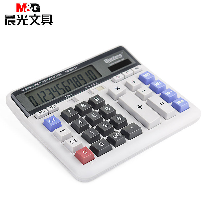 Chenguang Calculator Adg98117 Business Office Desktop Large Desktop Calculator Solar Powered