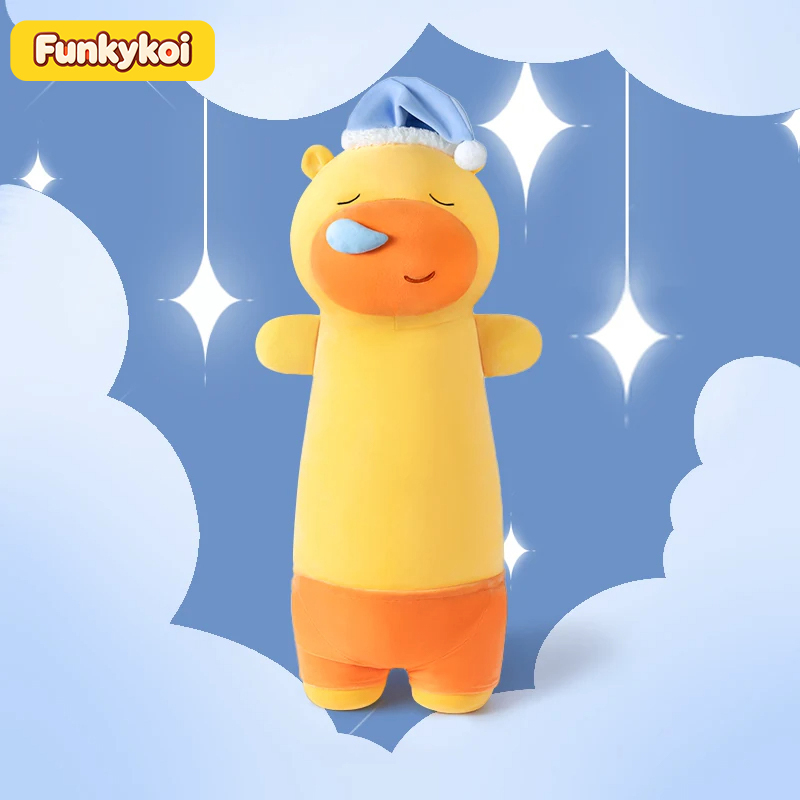 Funkykoi Cute Snoring Capybara Lulu Plush Toy Bed Leg Pillow Long Pillow Stuffed Animal Gift