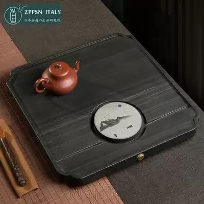 Italy ZPPSN Japanese-style black gold stone tea tray Stone household Kung Fu tea set Dry tea table stone tray