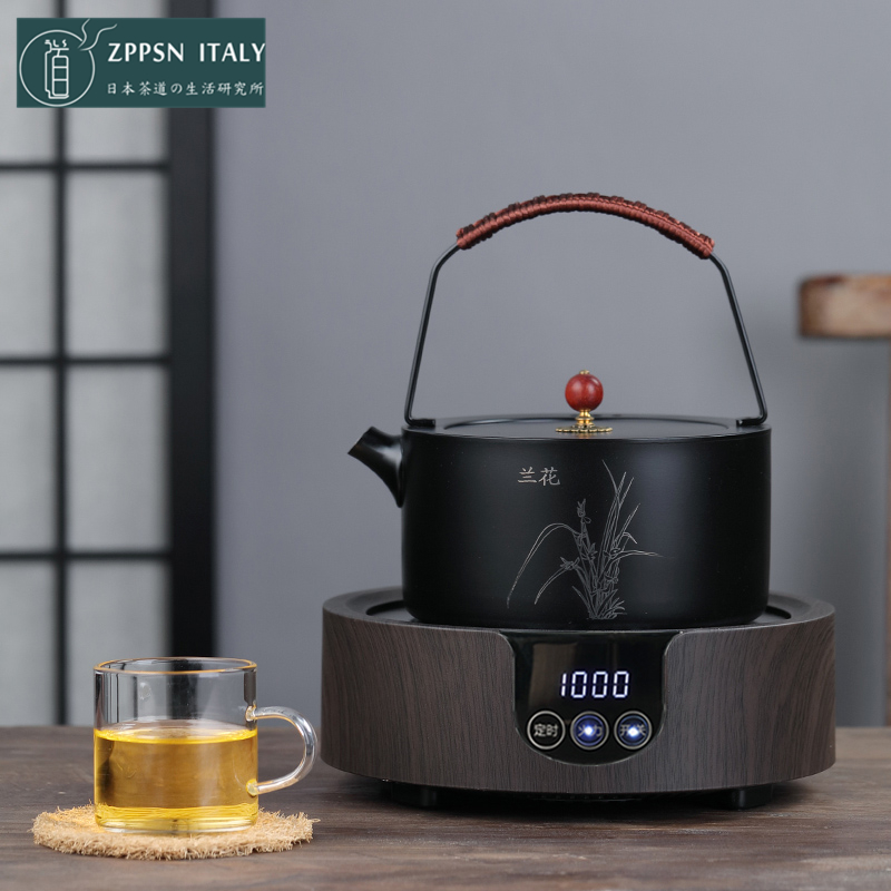 Italy ZPPSN 304 stainless steel cooking teapot household minimal black crystal furnace set to set the kettle tea bubble